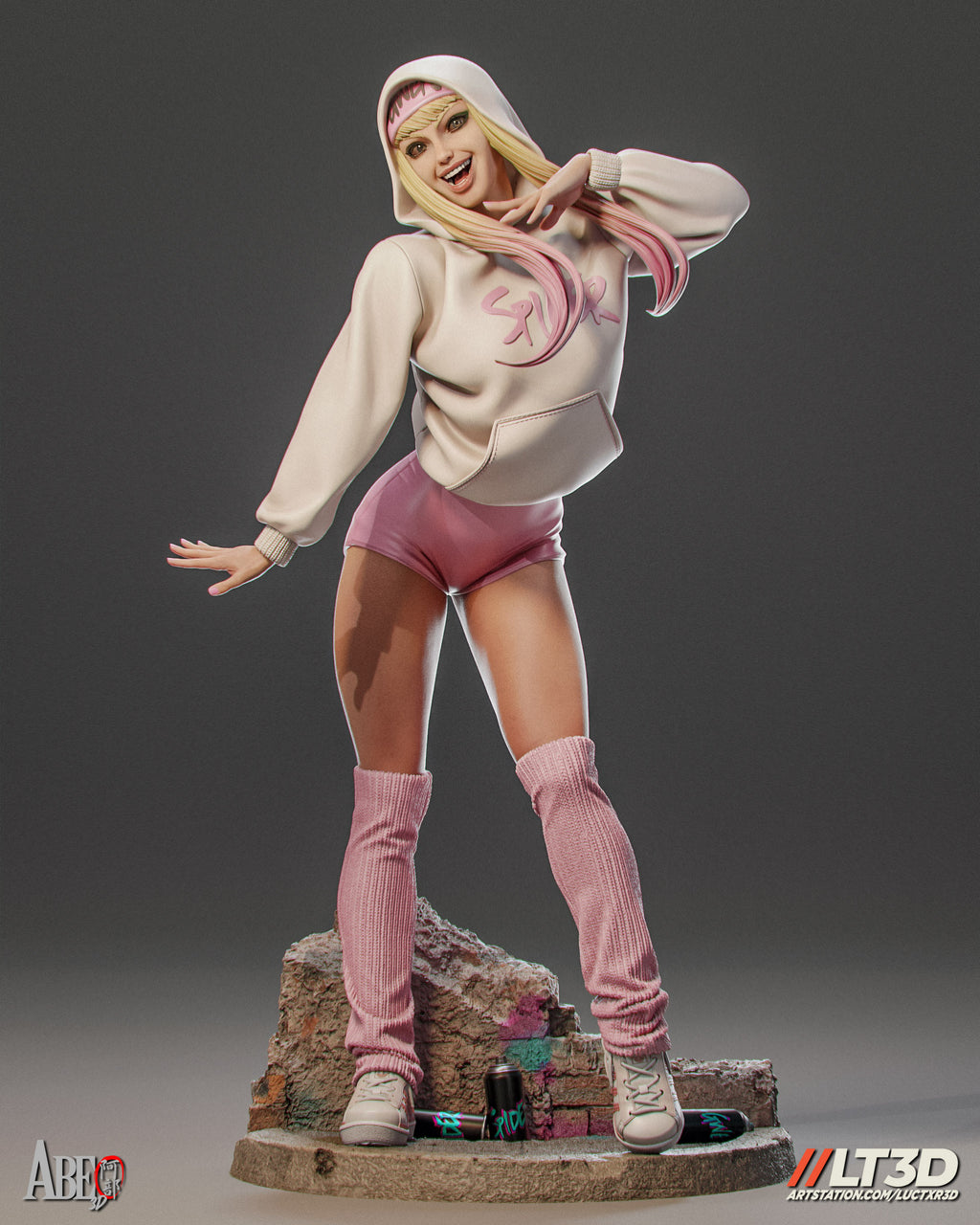 Gwen Stacy Figur BEMALT -Fan Art-3D Druck- Maßstab 1:6