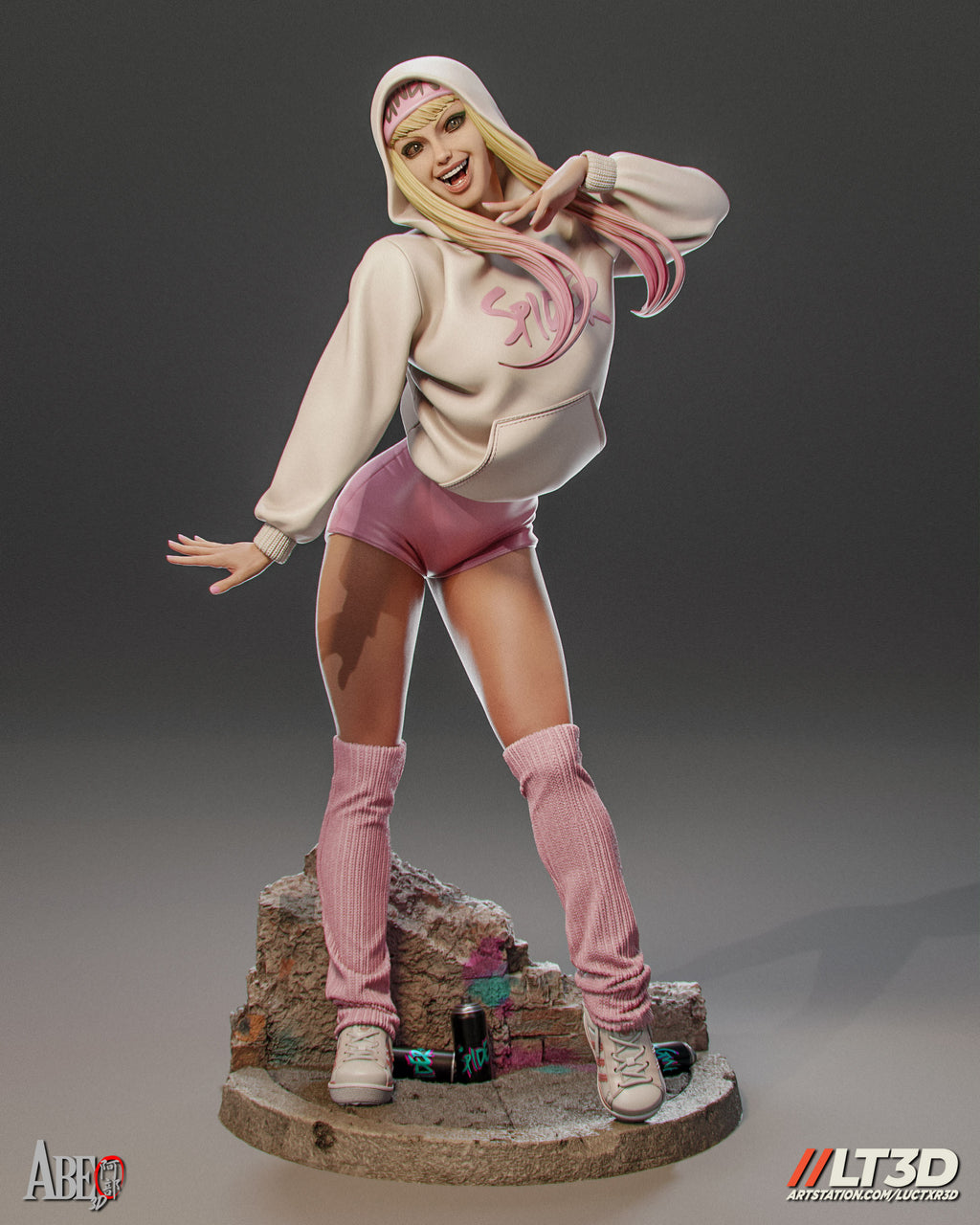 Gwen Stacy Figur BEMALT -Fan Art-3D Druck- Maßstab 1:6