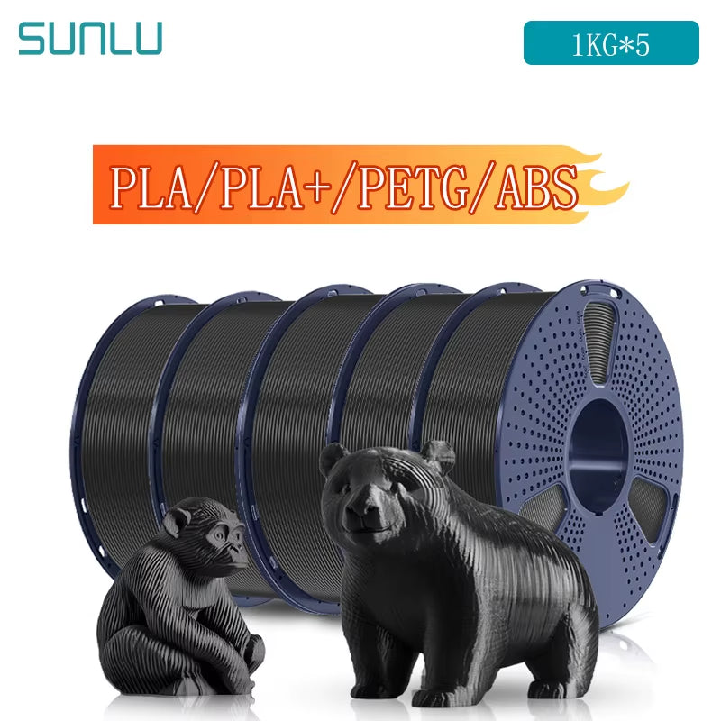 5KG 3D Filament PLA/PLA PLUS/PETG/ABS Filamnet 1.75Mm 5Roll 1KG Neatly Wound 3D Printer Filament for 3D Printer