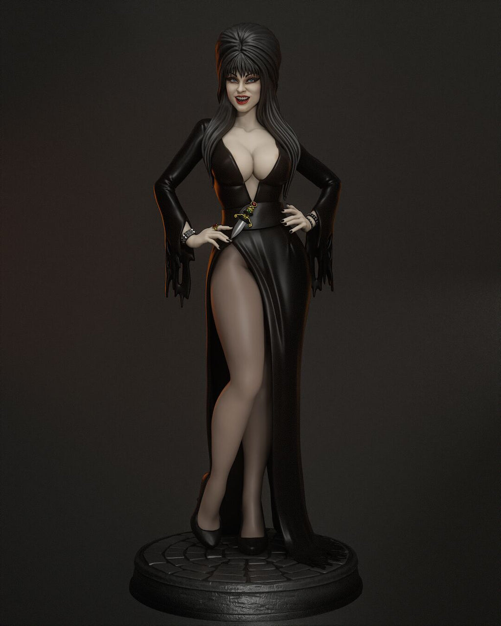 Elvira Figur !!!BEMALT!!! -Fan Art-3D Druck- Maßstab 1:6