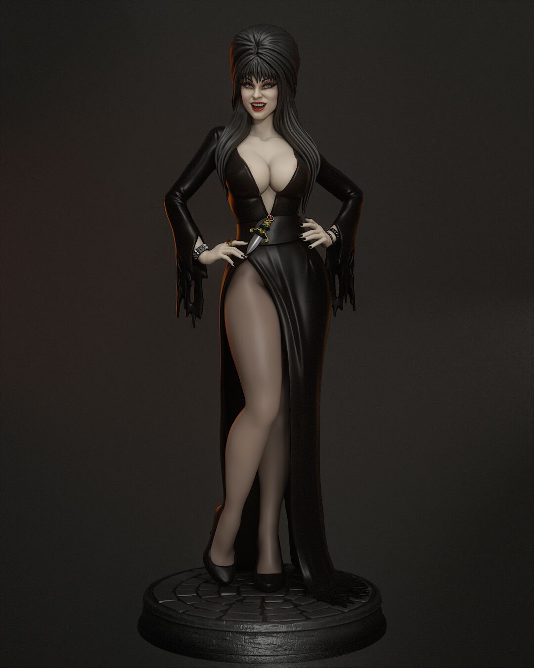 Elvira Figur !!!BEMALT!!! -Fan Art-3D Druck- Maßstab 1:6