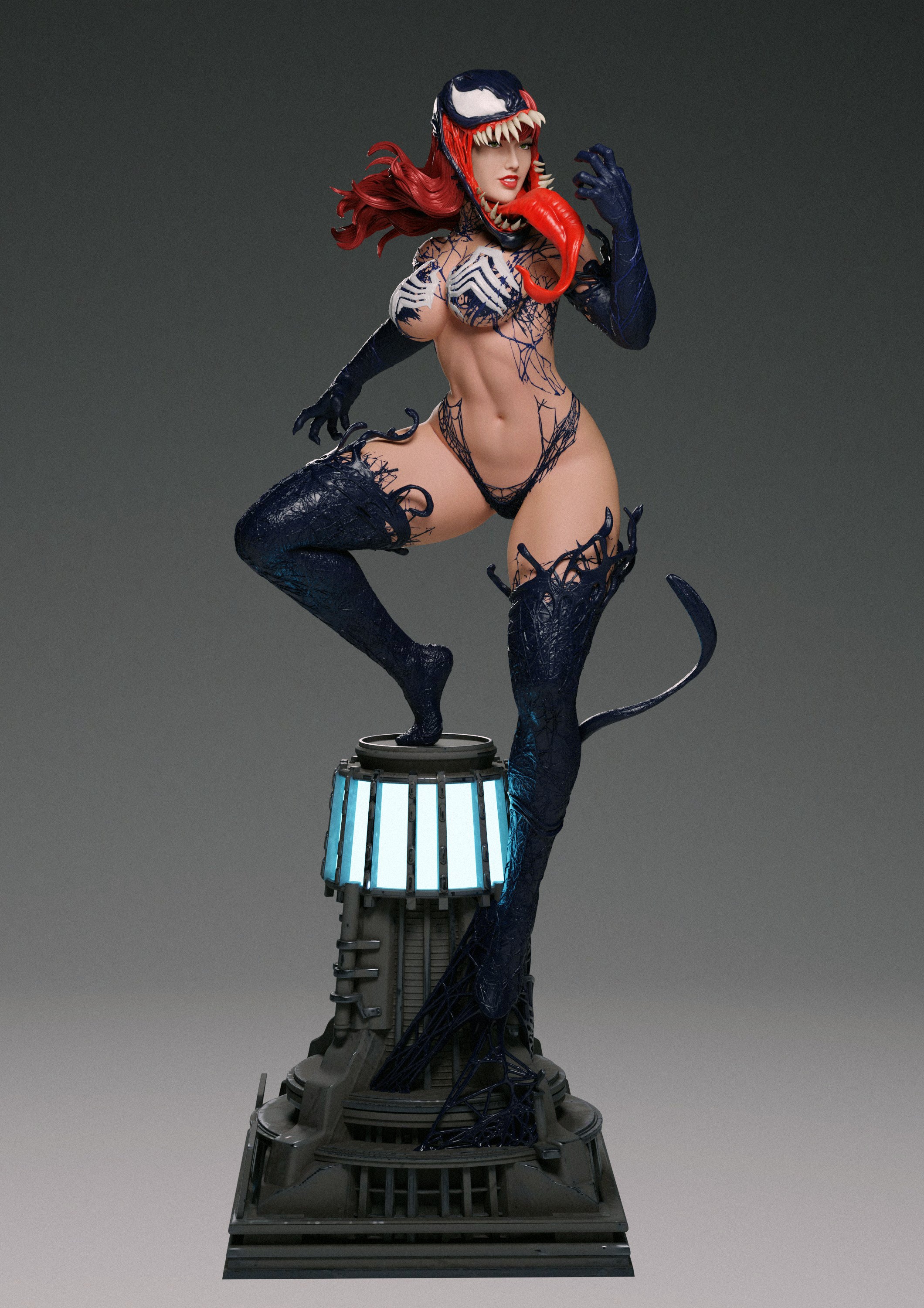 MJ Venomized Figur !!!BEMALT!!! -Fan Art-3D Druck- Maßstab 1:6