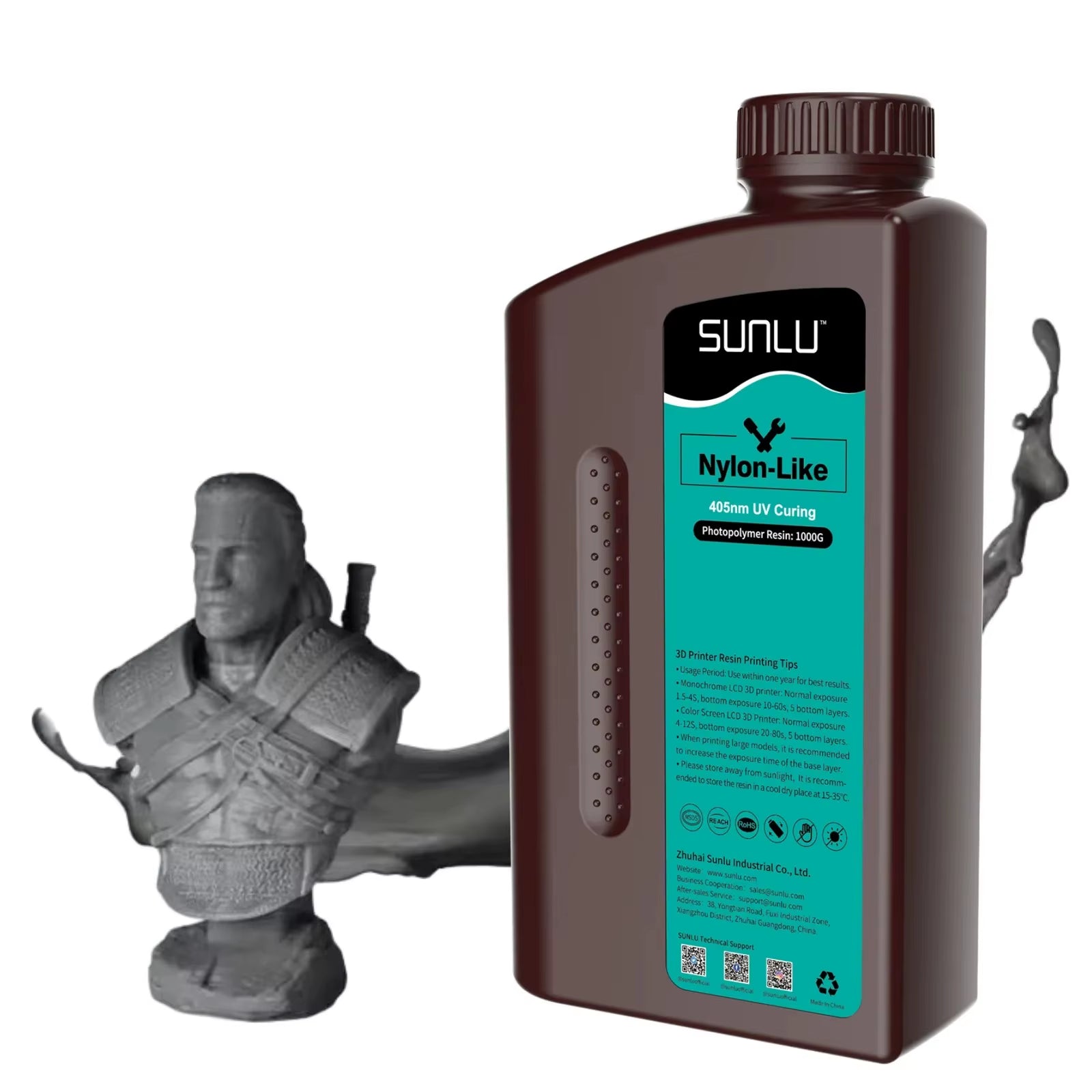 1KG Nylon-Like/Toughness 3D Resin 1000G/Bottle 405Nm Rapid Uv-Curing Photopolymer Resin for 4K/8K LCD/DLP/SLA 3D Printer