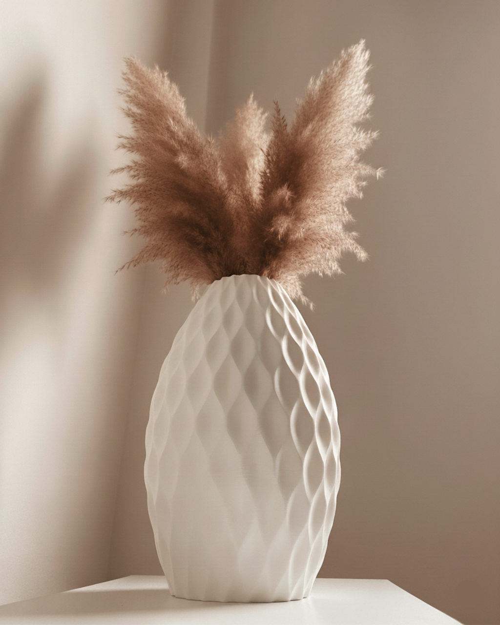 AERO VASE – Deko-Vase für Trockenblumen (3D-Druck, strukturiert)