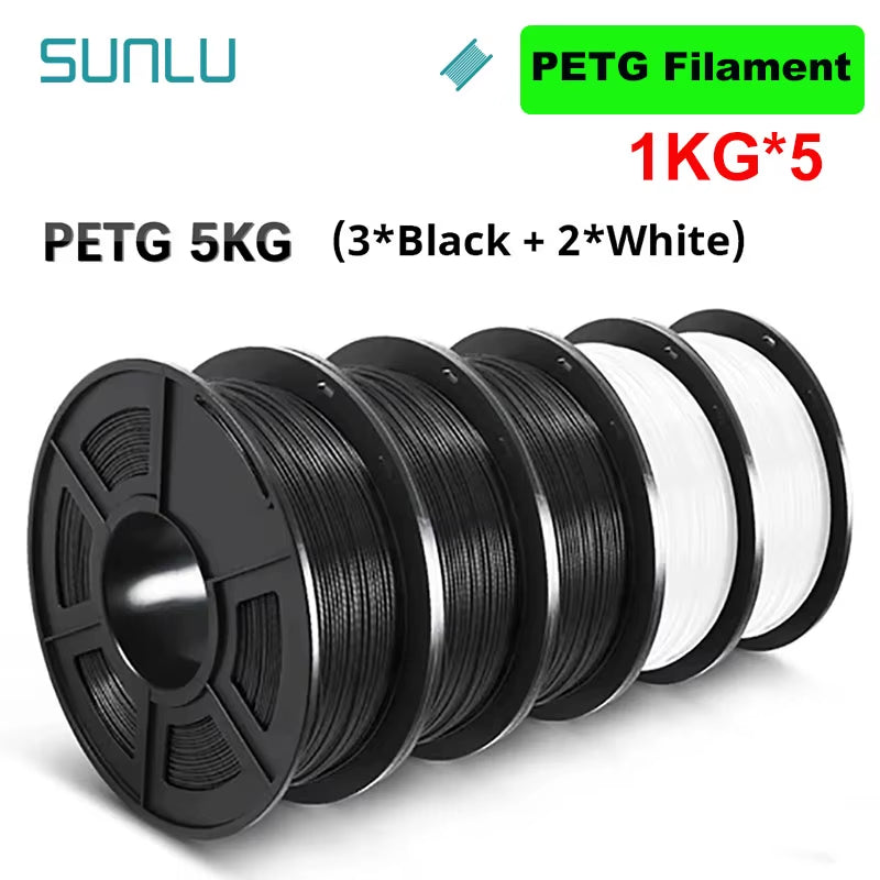 5KG 3D Filament PLA/PLA PLUS/PETG/ABS Filamnet 1.75Mm 5Roll 1KG Neatly Wound 3D Printer Filament for 3D Printer