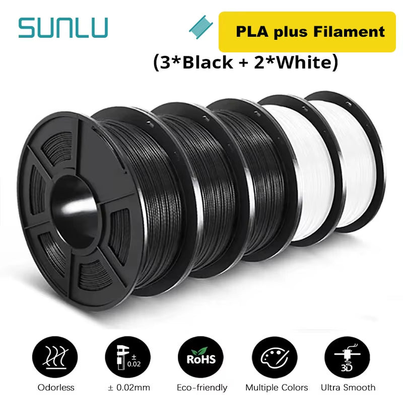 5KG 3D Filament PLA/PLA PLUS/PETG/ABS Filamnet 1.75Mm 5Roll 1KG Neatly Wound 3D Printer Filament for 3D Printer