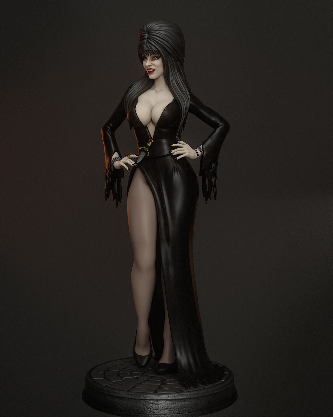 Elvira Figur !!!BEMALT!!! -Fan Art-3D Druck- Maßstab 1:6