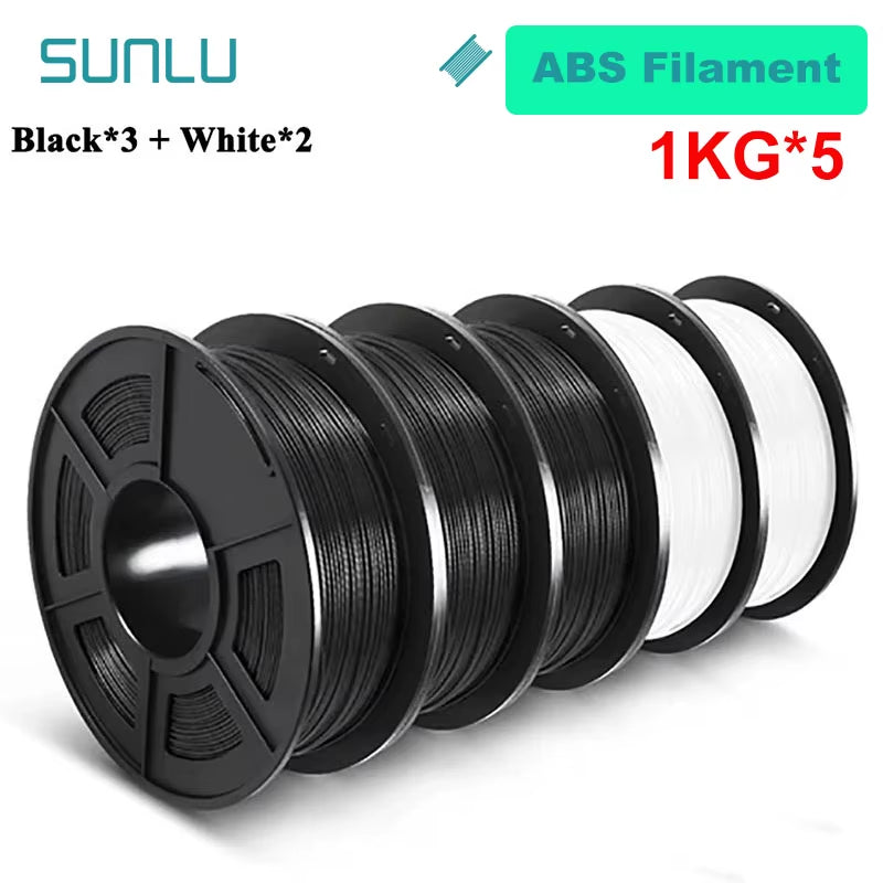 5KG 3D Filament PLA/PLA PLUS/PETG/ABS Filamnet 1.75Mm 5Roll 1KG Neatly Wound 3D Printer Filament for 3D Printer