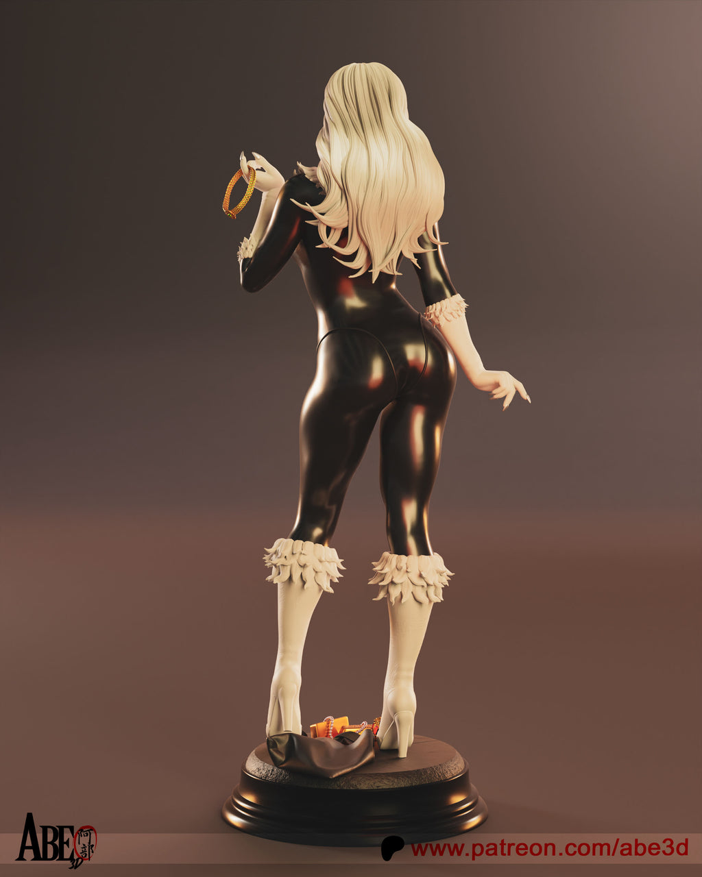 Black Cat Figur BEMALT -Fan Art-3D Druck- Maßstab 1:6