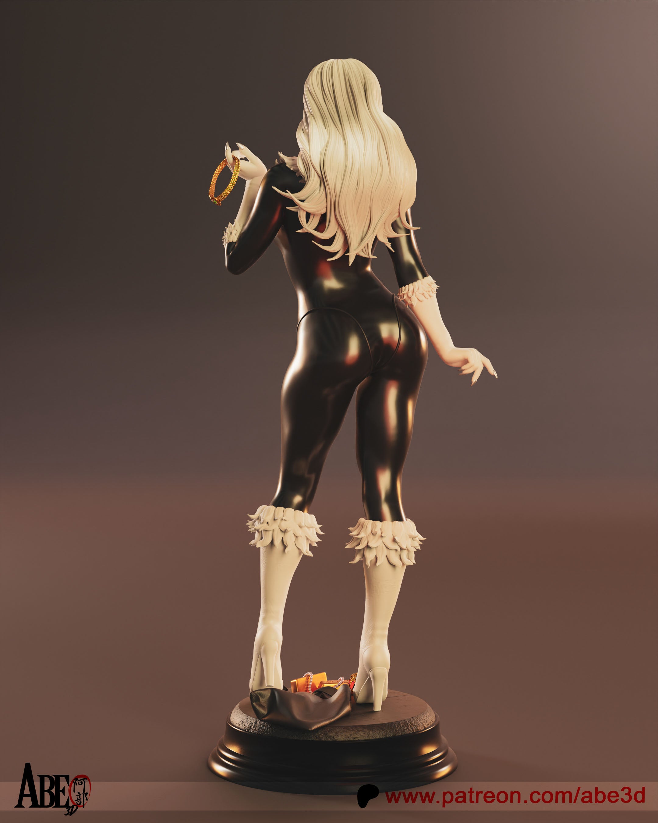 Black Cat Figur BEMALT -Fan Art-3D Druck- Maßstab 1:6