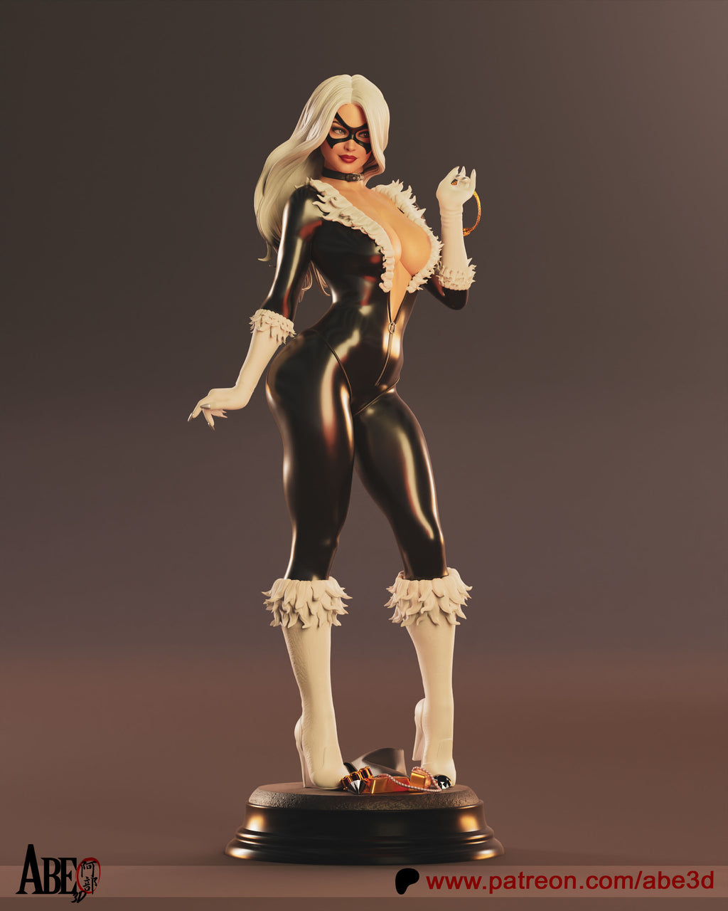Black Cat Figur BEMALT -Fan Art-3D Druck- Maßstab 1:6