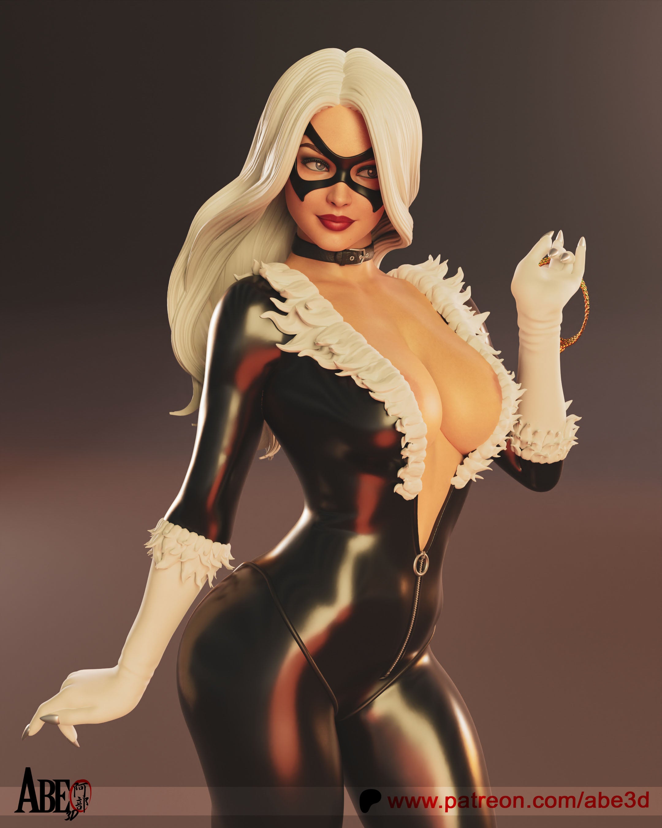 Black Cat Figur BEMALT -Fan Art-3D Druck- Maßstab 1:6