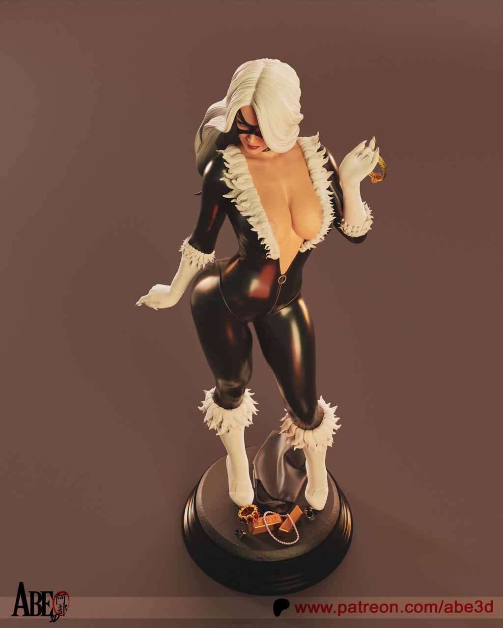 Black Cat Figur BEMALT -Fan Art-3D Druck- Maßstab 1:6