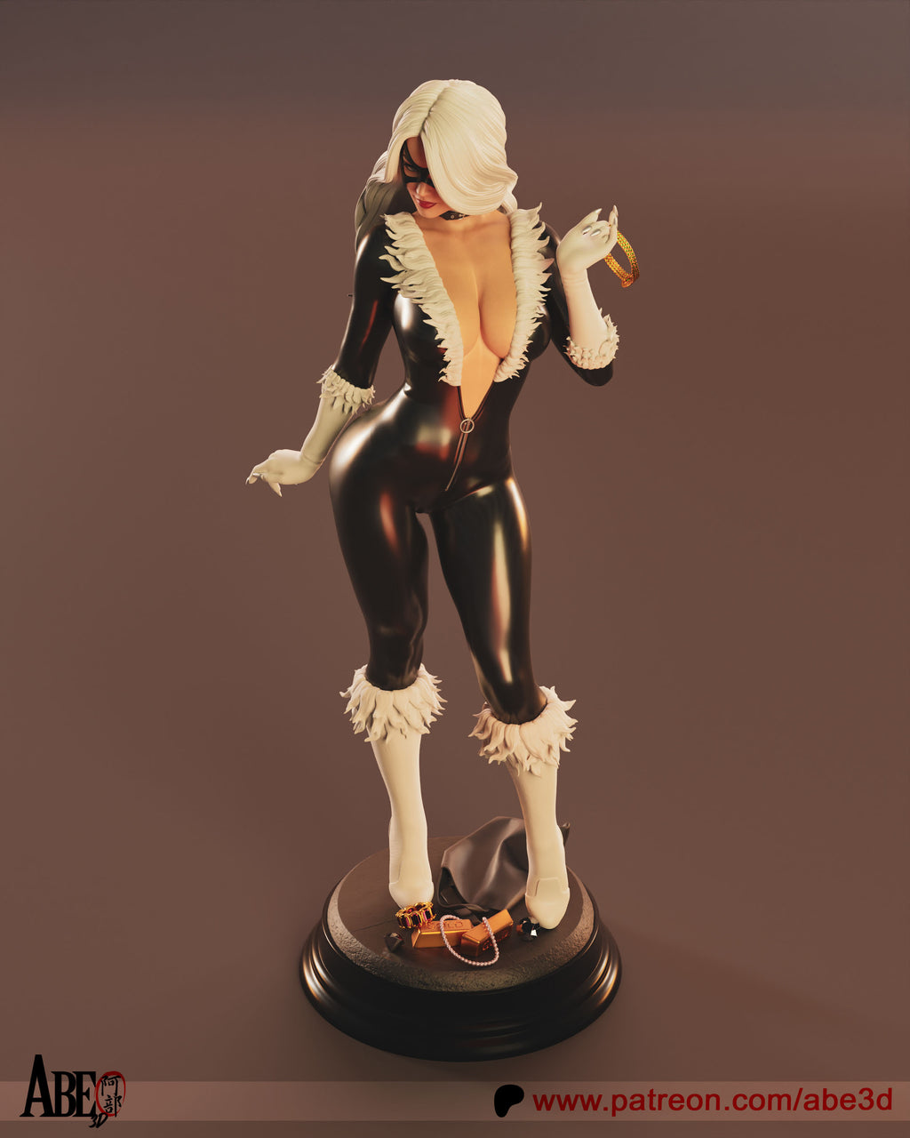 Black Cat Figur BEMALT -Fan Art-3D Druck- Maßstab 1:6