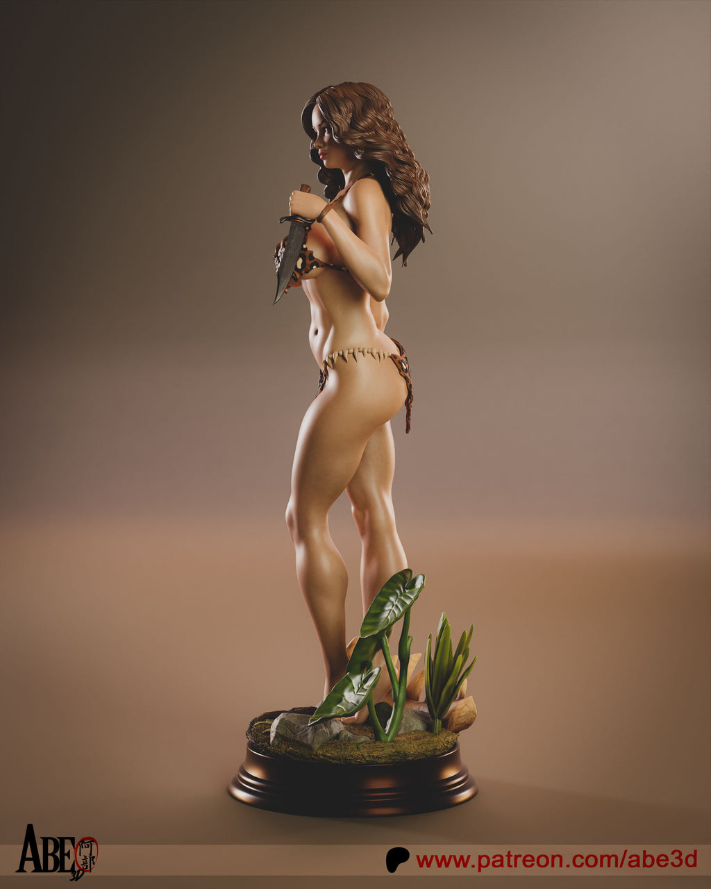 Cavewoman Figur !!!BEMALT!!! -Fan Art-3D Druck- Maßstab 1:6
