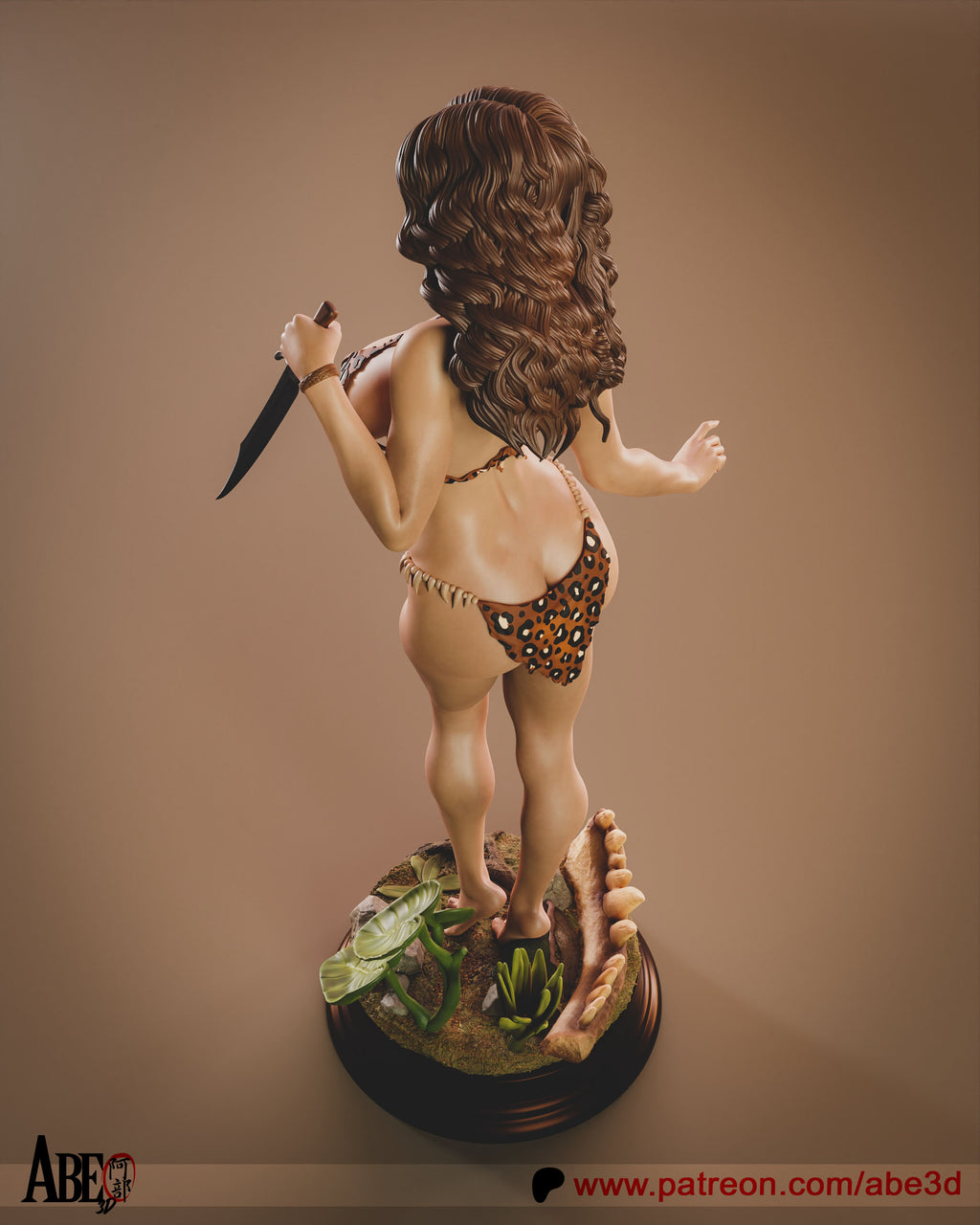 Cavewoman Figur !!!BEMALT!!! -Fan Art-3D Druck- Maßstab 1:6