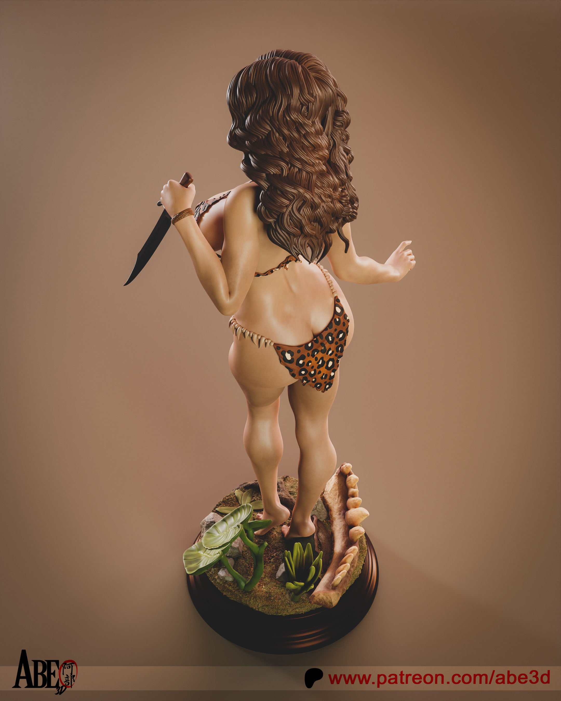 Cavewoman Figur !!!BEMALT!!! -Fan Art-3D Druck- Maßstab 1:6