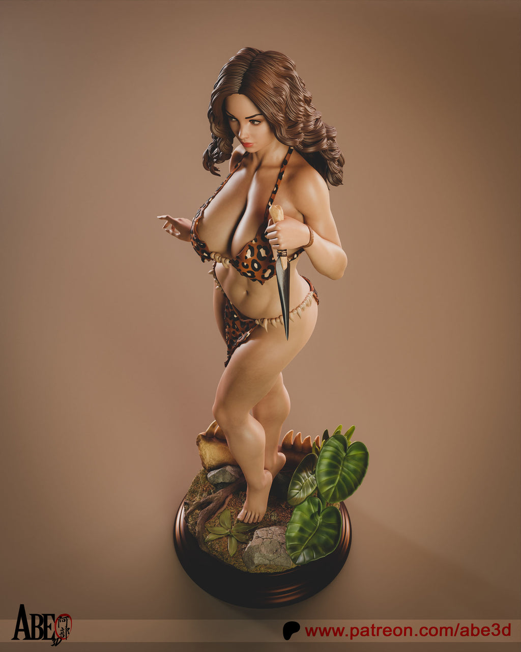 Cavewoman Figur !!!BEMALT!!! -Fan Art-3D Druck- Maßstab 1:6