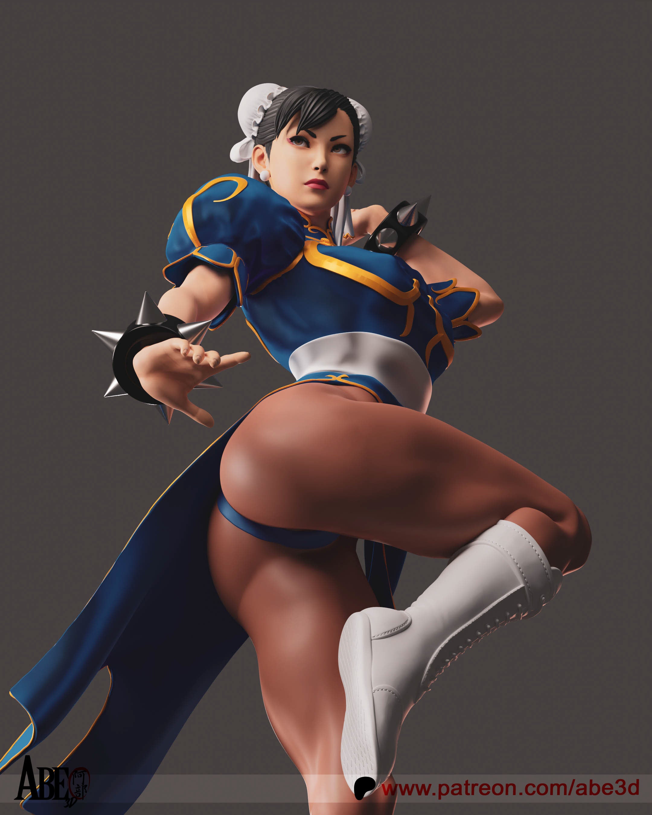 Chun- Li Figur !!!BEMALT!!!-Fan Art-3D Druck-Maßstab 1:6