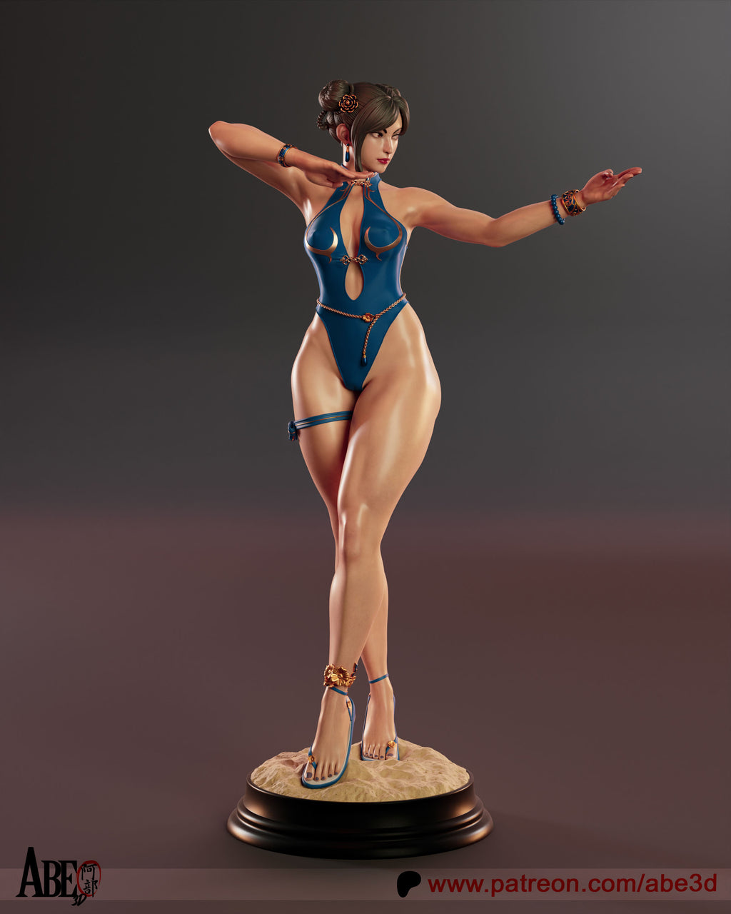 Chun Li SF6 Figur !!!BEMALT!!! -Fan Art-3D Druck- Maßstab 1:6