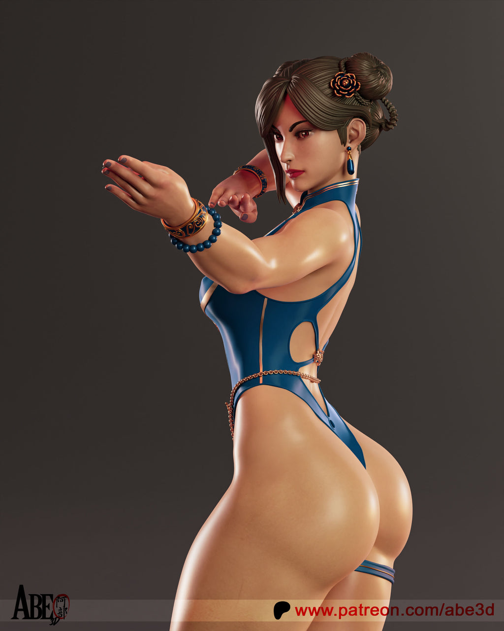 Chun Li SF6 Figur !!!BEMALT!!! -Fan Art-3D Druck- Maßstab 1:6