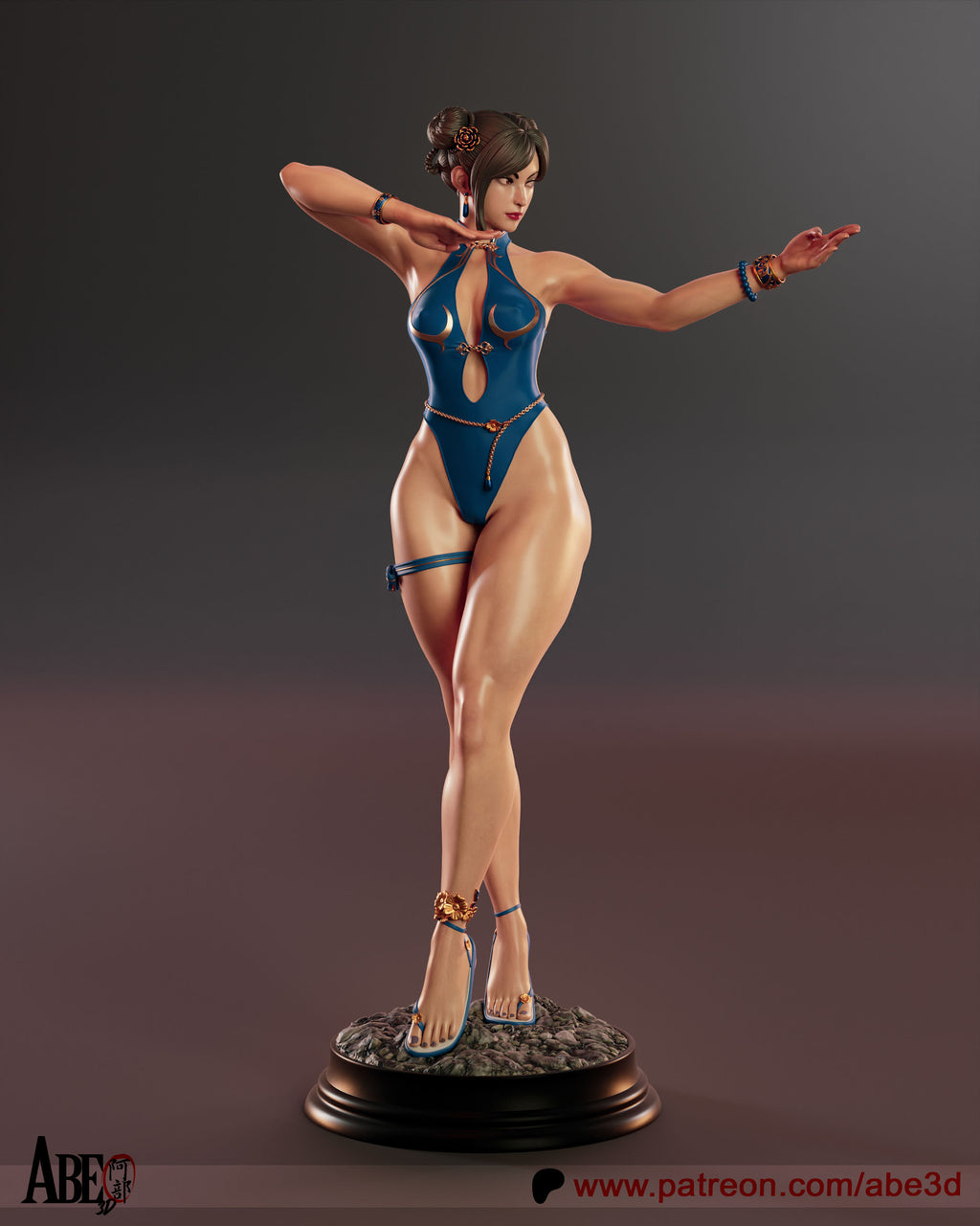Chun Li SF6 Figur !!!BEMALT!!! -Fan Art-3D Druck- Maßstab 1:6
