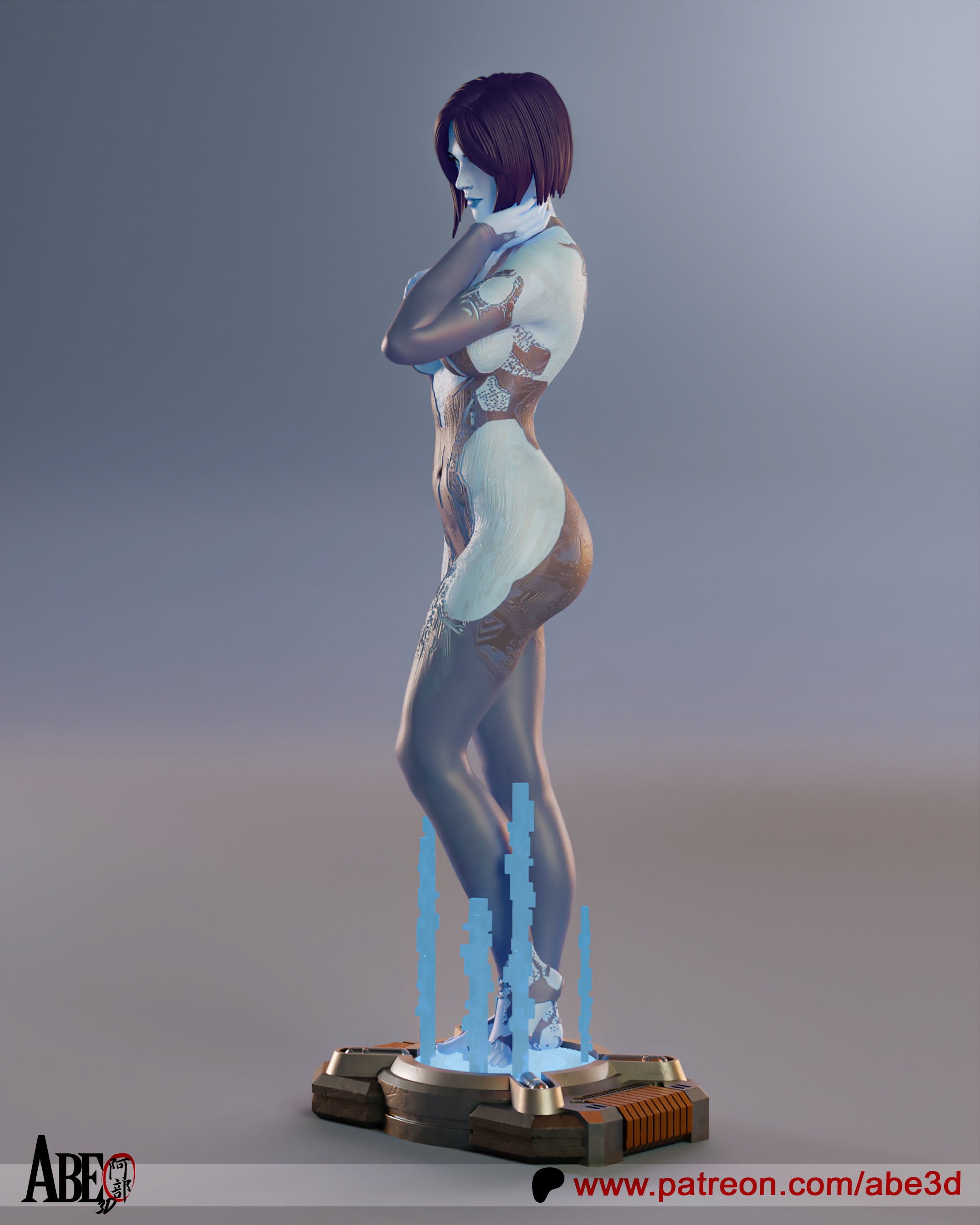 Cortana Figur !!!BEMALT!!! -Fan Art-3D Druck- Maßstab 1:6