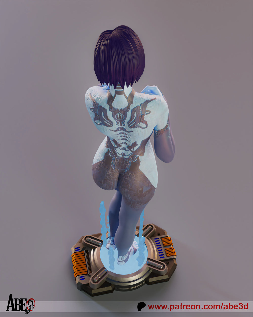 Cortana Figur !!!BEMALT!!! -Fan Art-3D Druck- Maßstab 1:6