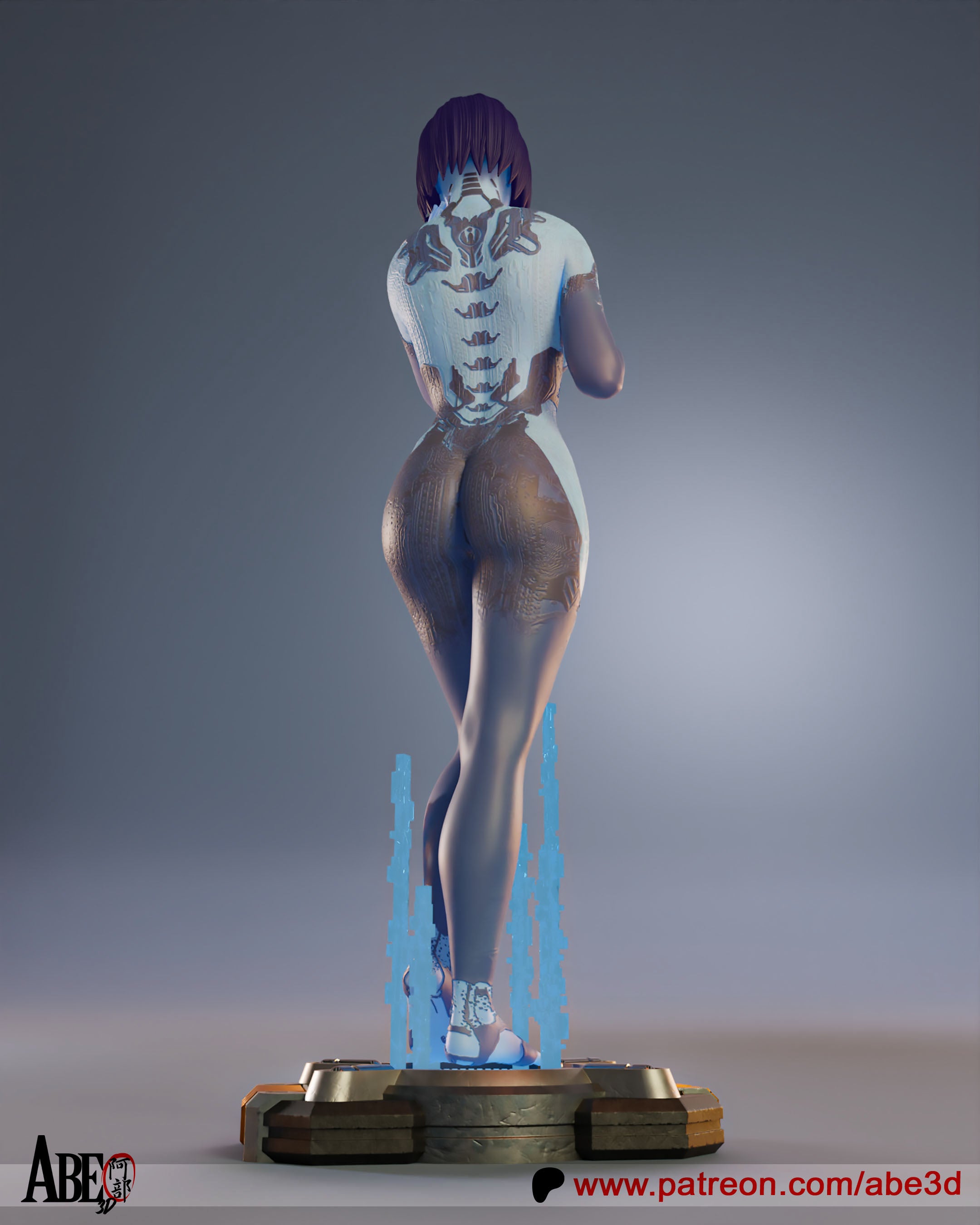 Cortana Figur !!!BEMALT!!! -Fan Art-3D Druck- Maßstab 1:6