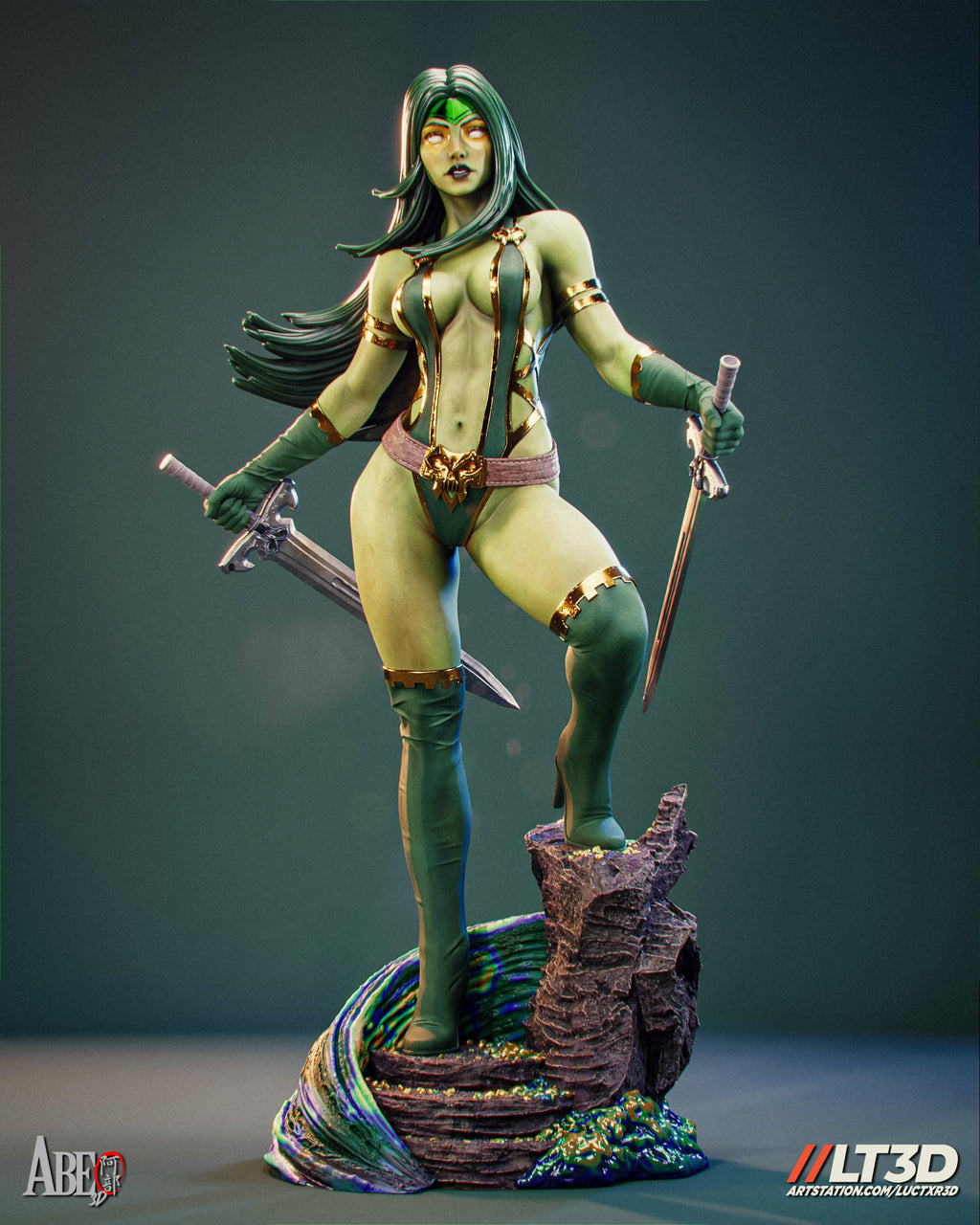 Gamora Figur !!!BEMALT!!! -Fan Art-3D Druck- Maßstab 1:6