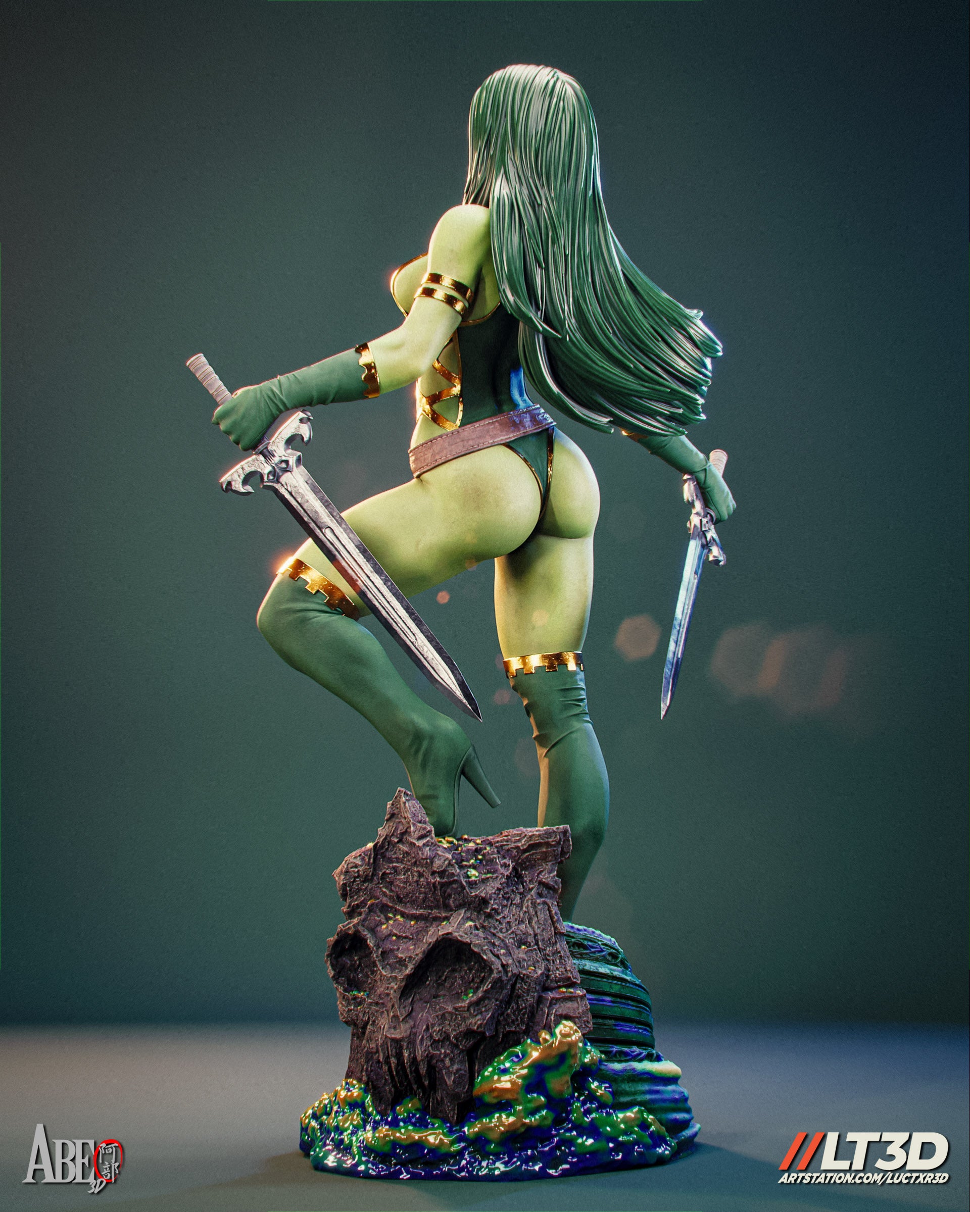 Gamora Figur !!!BEMALT!!! -Fan Art-3D Druck- Maßstab 1:6