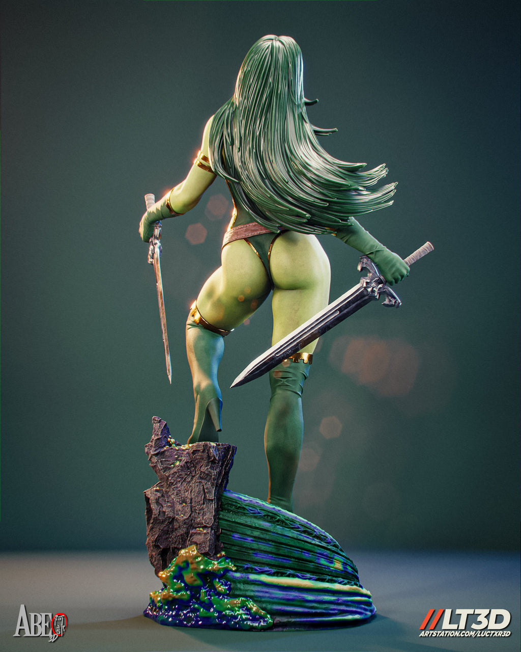 Gamora Figur !!!BEMALT!!! -Fan Art-3D Druck- Maßstab 1:6