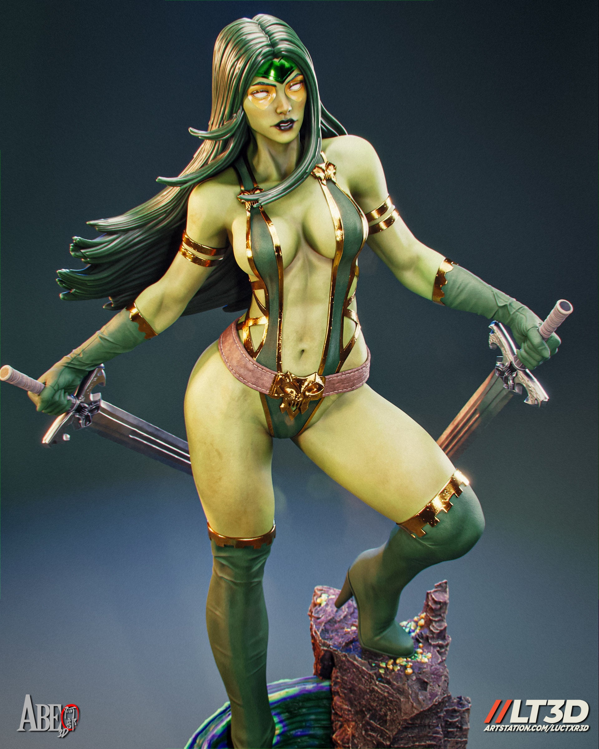 Gamora Figur !!!BEMALT!!! -Fan Art-3D Druck- Maßstab 1:6