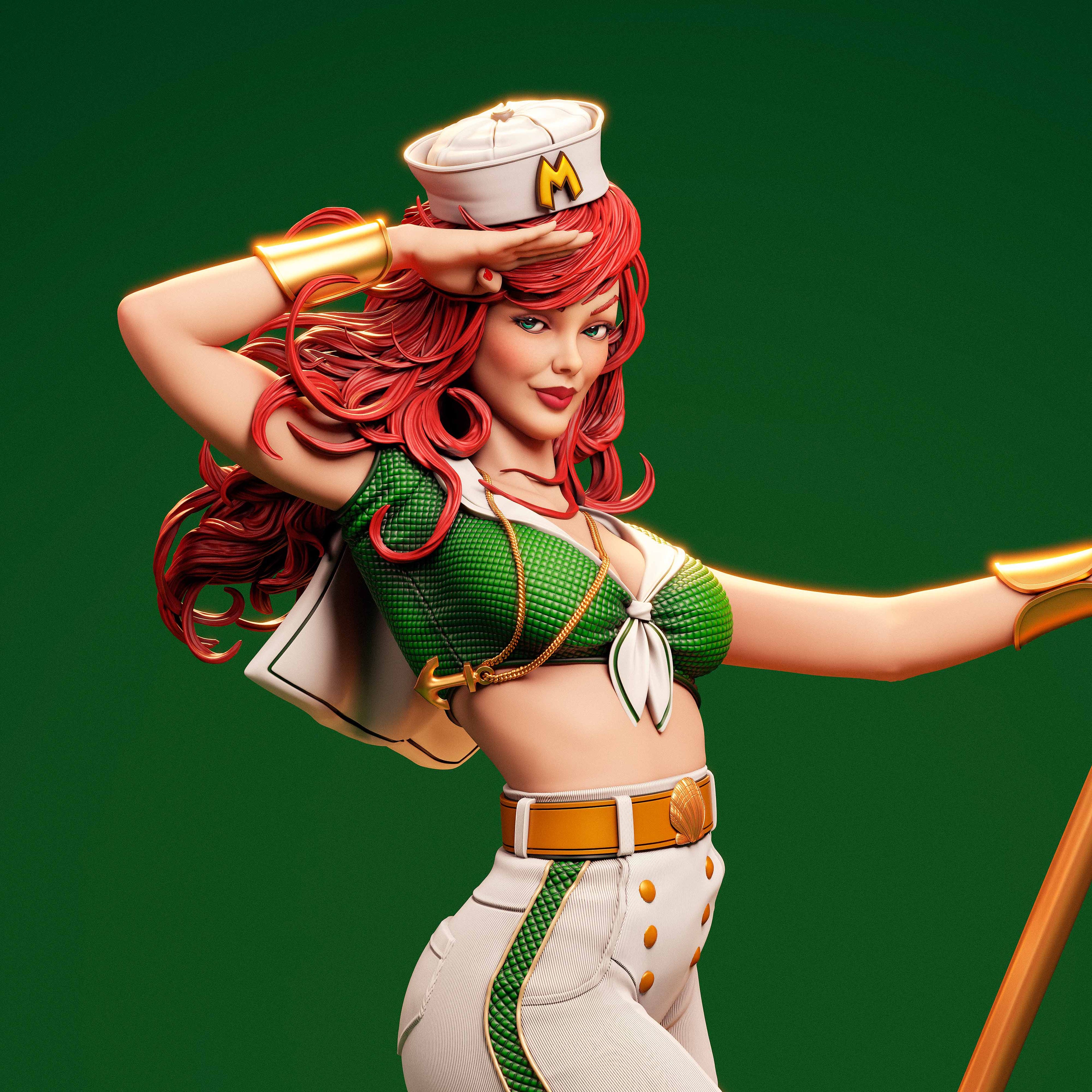 Mera Bombshell Figur !!!BEMALT!!! -Fan Art-3D Druck- Maßstab 1:6
