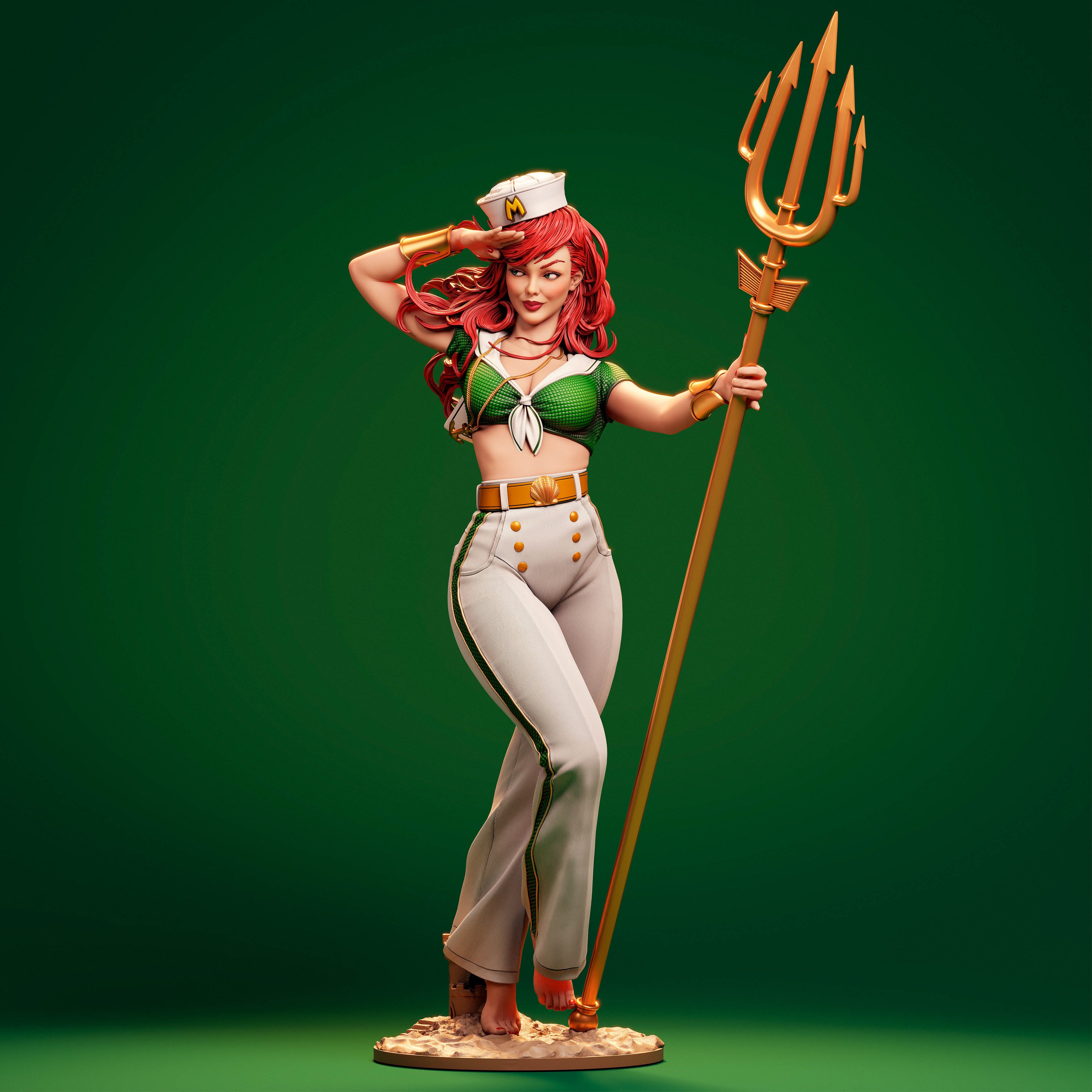 Mera Bombshell Figur !!!BEMALT!!! -Fan Art-3D Druck- Maßstab 1:6