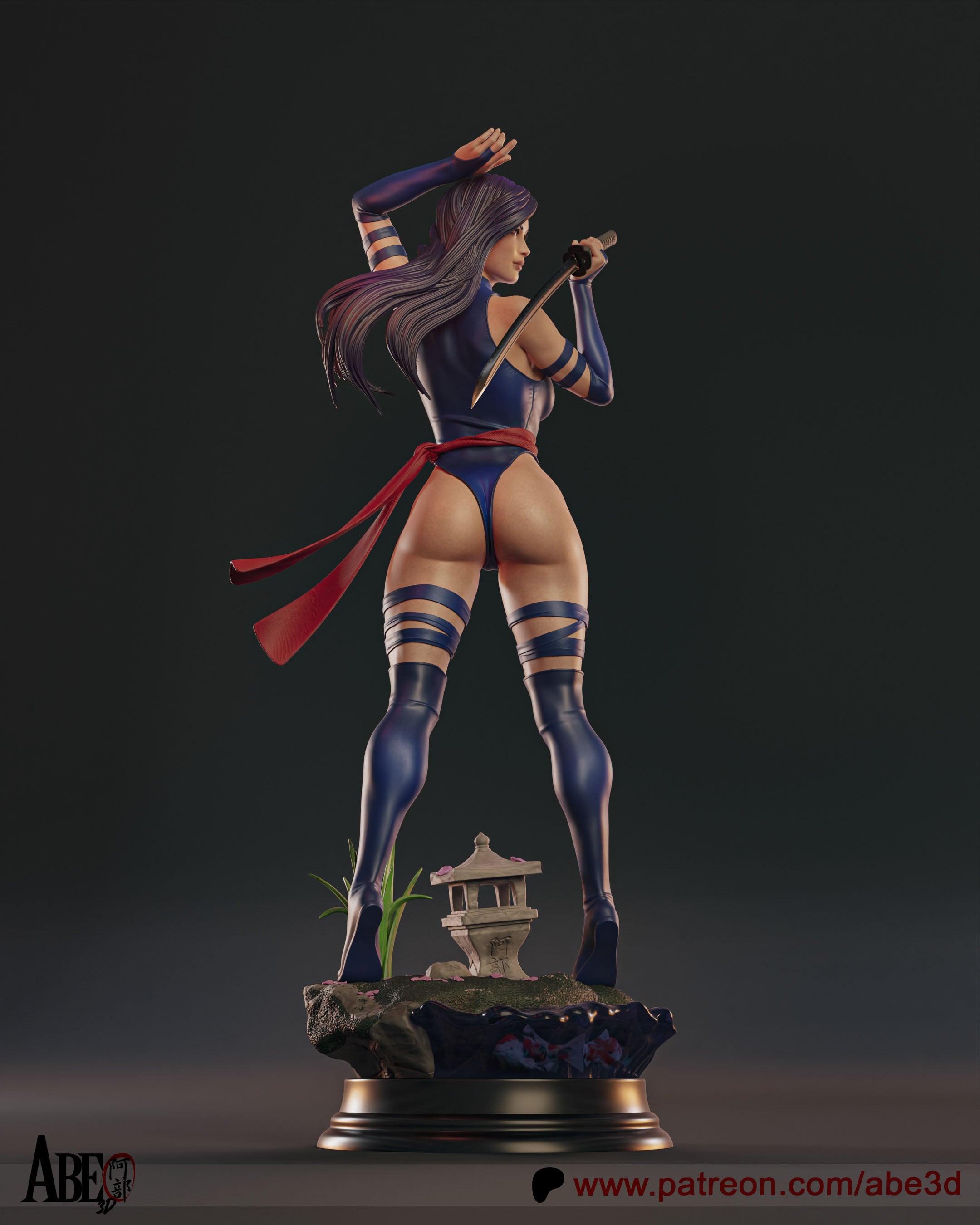 Psylocke Figur !!!BEMALT!!! -Fan Art-3D Druck- Maßstab 1:6