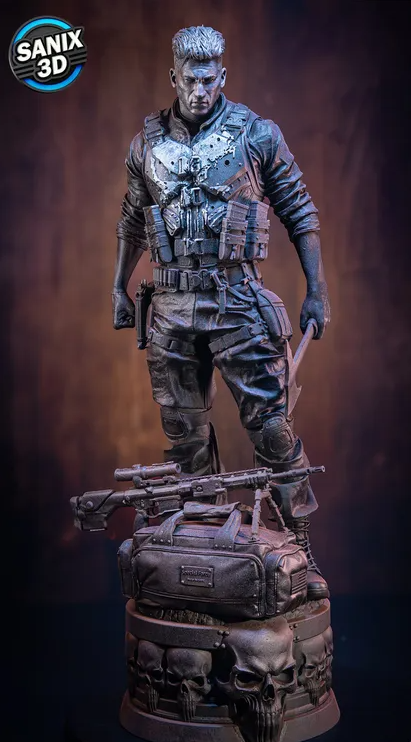 The Punisher Fan Art Figur !!!BEMALT!!!-Fan Art-3D Druck- Maßstab 1:6