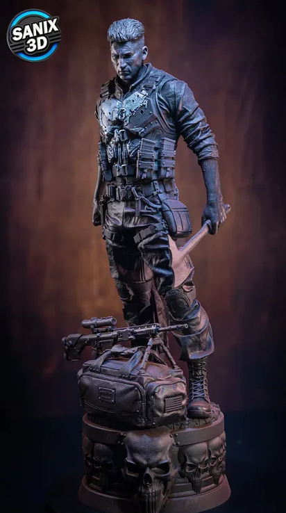 The Punisher Fan Art Figur !!!BEMALT!!!-Fan Art-3D Druck- Maßstab 1:6
