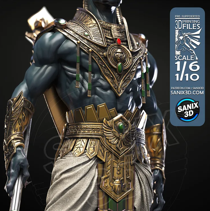 Anubis - Fan Art Figur !!!BEMALT!!!-Fan Art-3D Druck- Maßstab 1:6