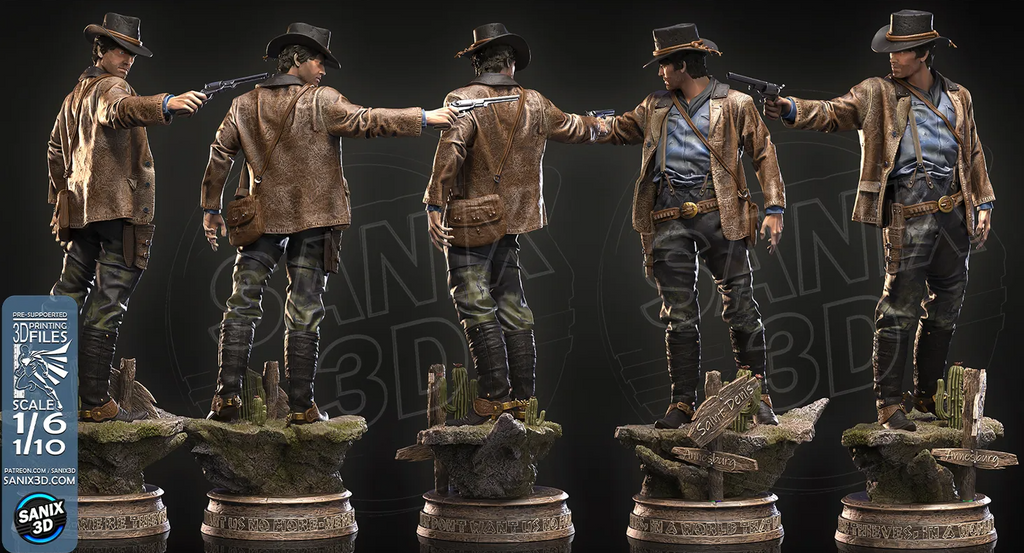 Arthur Morgan RDR2 - Fan Art Figur !!!BEMALT!!!-Fan Art-3D Druck- Maßstab 1:6