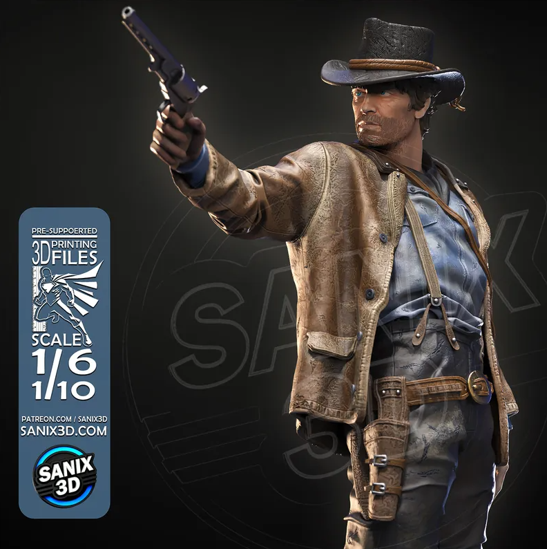 Arthur Morgan RDR2 - Fan Art Figur !!!BEMALT!!!-Fan Art-3D Druck- Maßstab 1:6