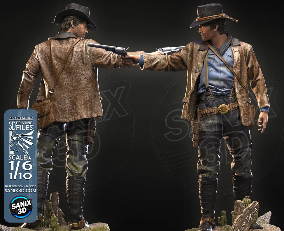 Arthur Morgan RDR2 - Fan Art Figur !!!BEMALT!!!-Fan Art-3D Druck- Maßstab 1:6