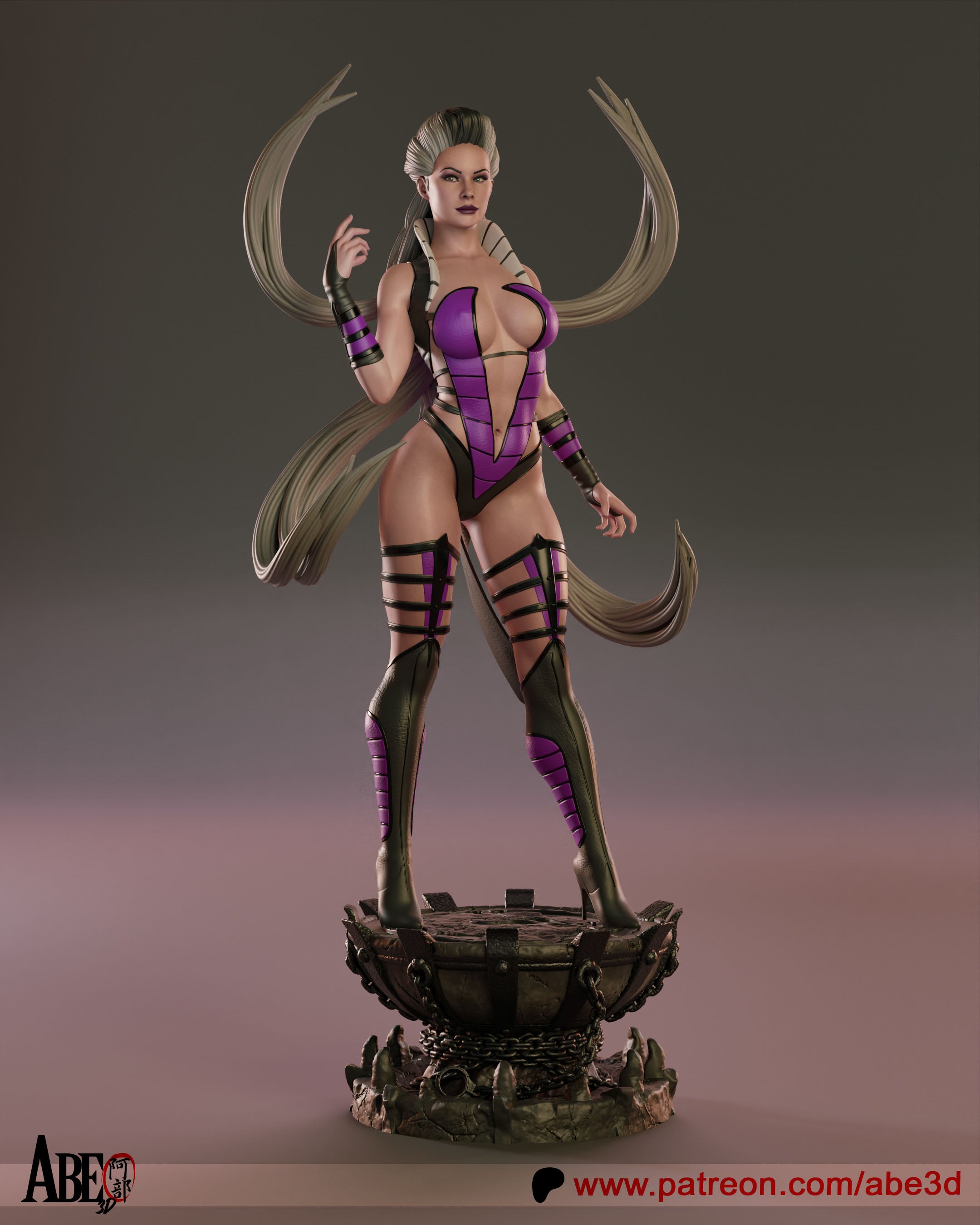 Sindel (Mortal Kombat) Figur BEMALT -Fan Art-3D Druck- Maßstab 1:6