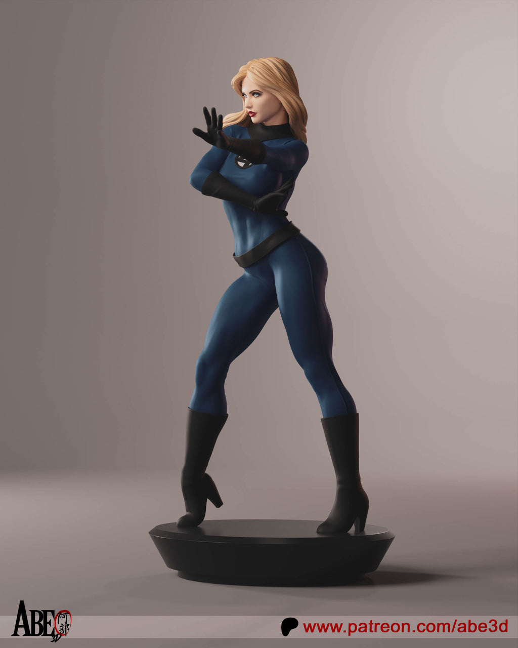 Sue Storm Figur !!!BEMALT!!! -Fan Art-3D Druck- Maßstab 1:6