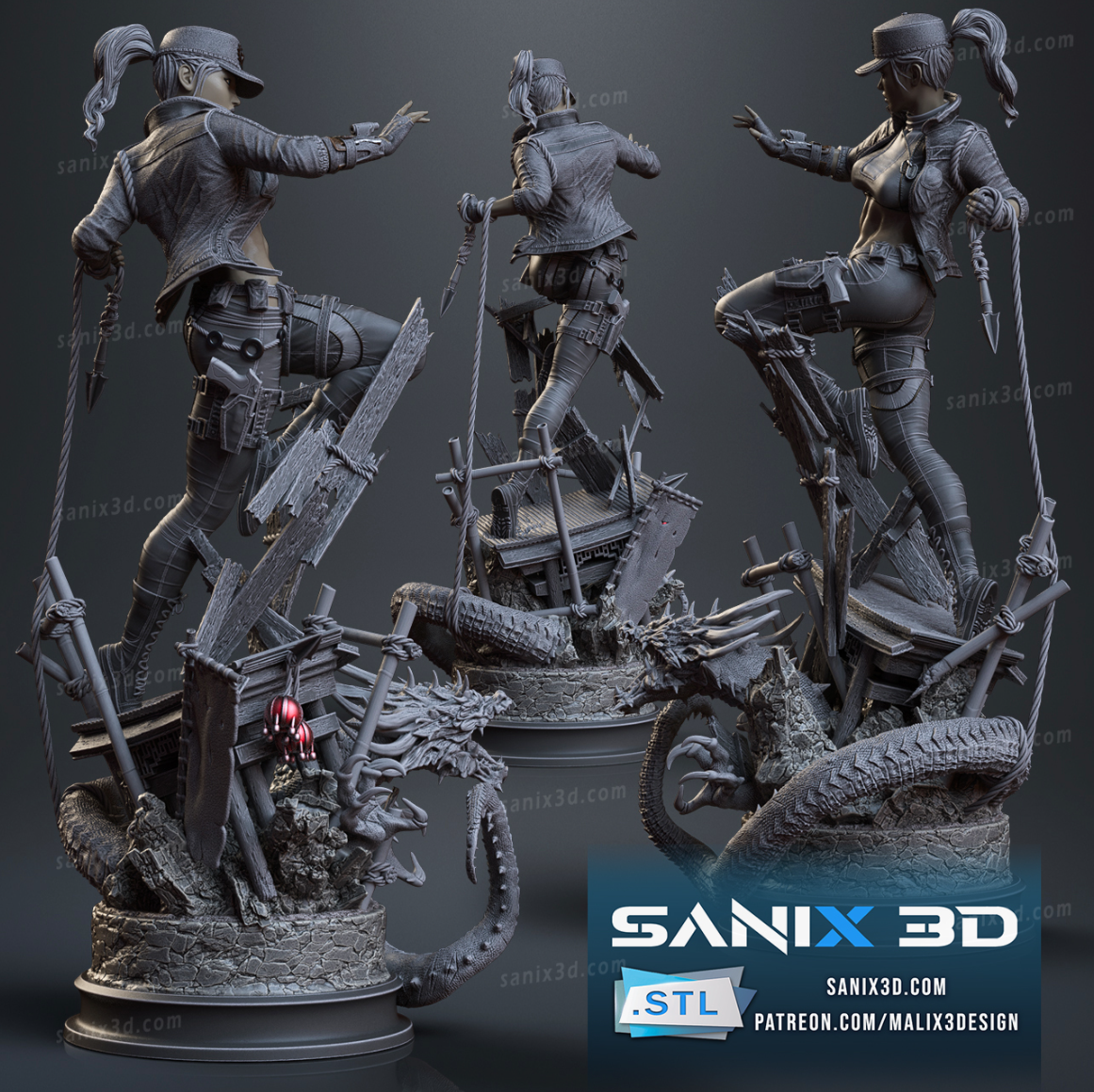 Sonya Mortal Kombat Figur Fan Art-3D Druck- Maßstab 1:6