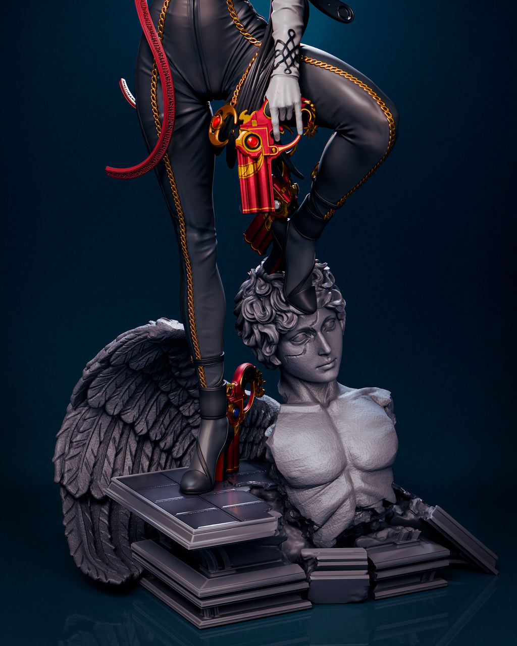 Bayonetta Figur !!!BEMALT!!! -Fan Art-3D Druck- Maßstab 1:6