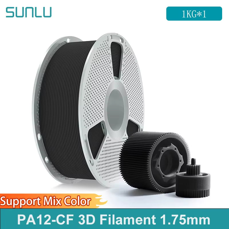 PA12-CF 3D Filament 1.75Mm Carbon Fiber-Textured Nylon Filament for Industrial Parts&3D Printer ,0.5KG/1KG Spool