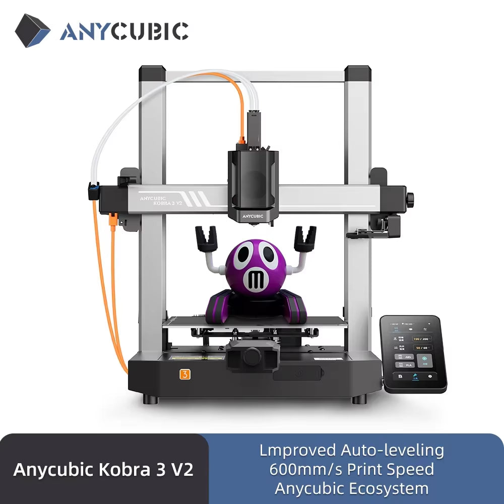 Kobra 3 V2 600Mm/S Fast Printing 3D Printer 8 Colors ACE Pro Filament Auto Drying  APP Control 3D Printer