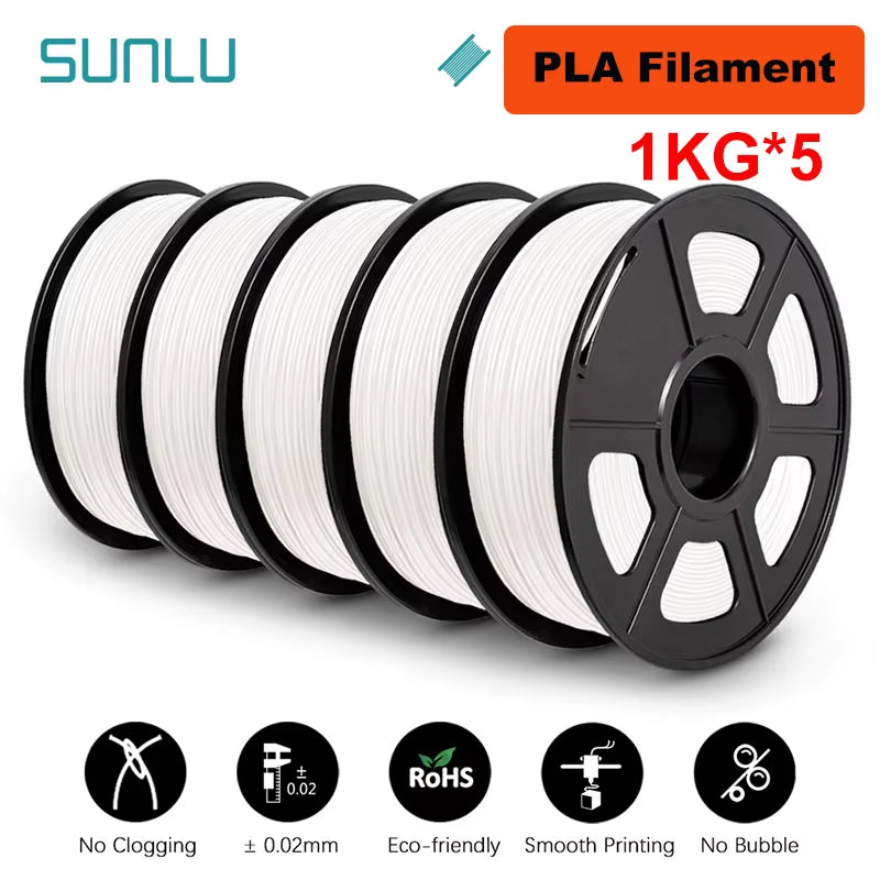 5KG 3D Filament PLA/PLA PLUS/PETG/ABS Filamnet 1.75Mm 5Roll 1KG Neatly Wound 3D Printer Filament for 3D Printer