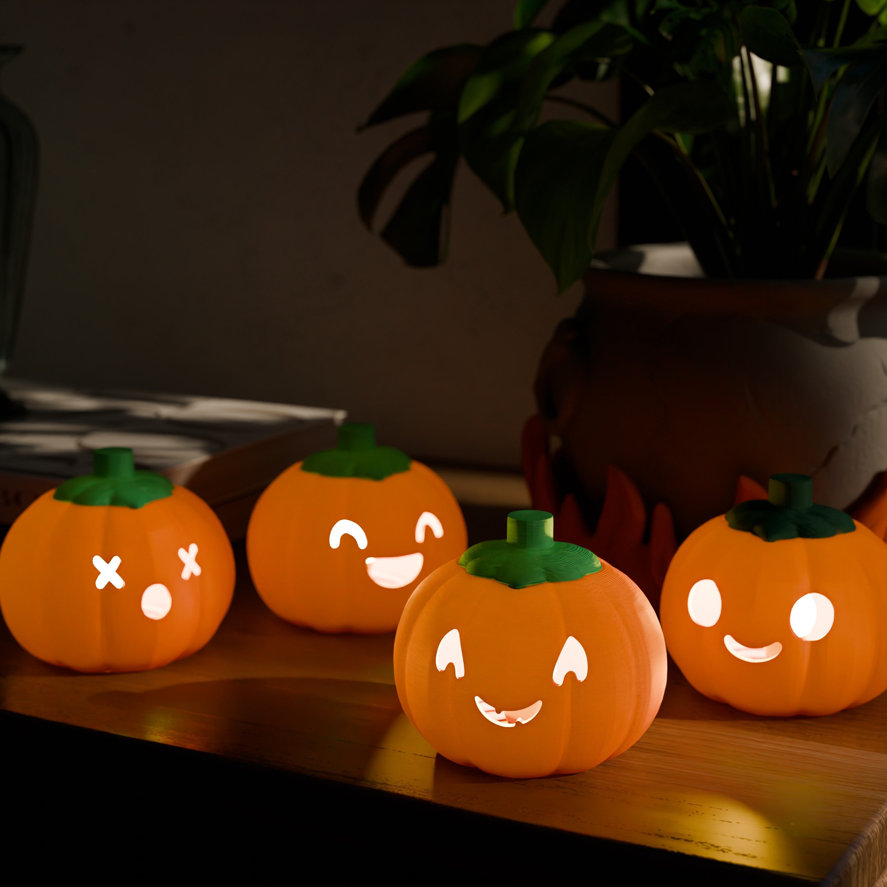 PUMPKIN LIGHT – Kürbis-Lampe / LED-Teelichthalter (3D-Druck, Halloween)